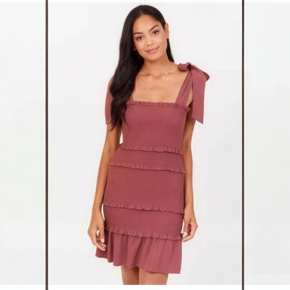 Altar’d State Ruched Ruffle Mini Dress NWT